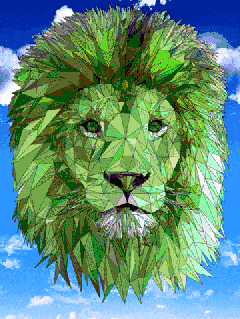 Gif animé lion multicolors